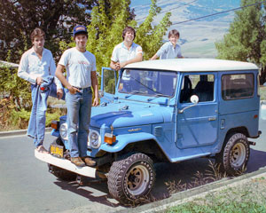 Restored Image of Boys on Jeep